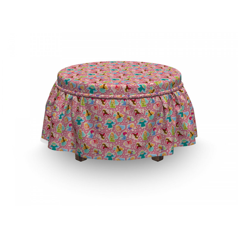 Ensemble de housse pour repose-pieds à coussin de boîte 2 pièces ange ailes
