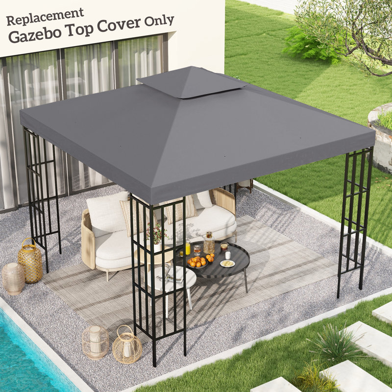 Outsunny 3 x 3 m Gazebo Canopy Replacement Cover ONLY, Grey