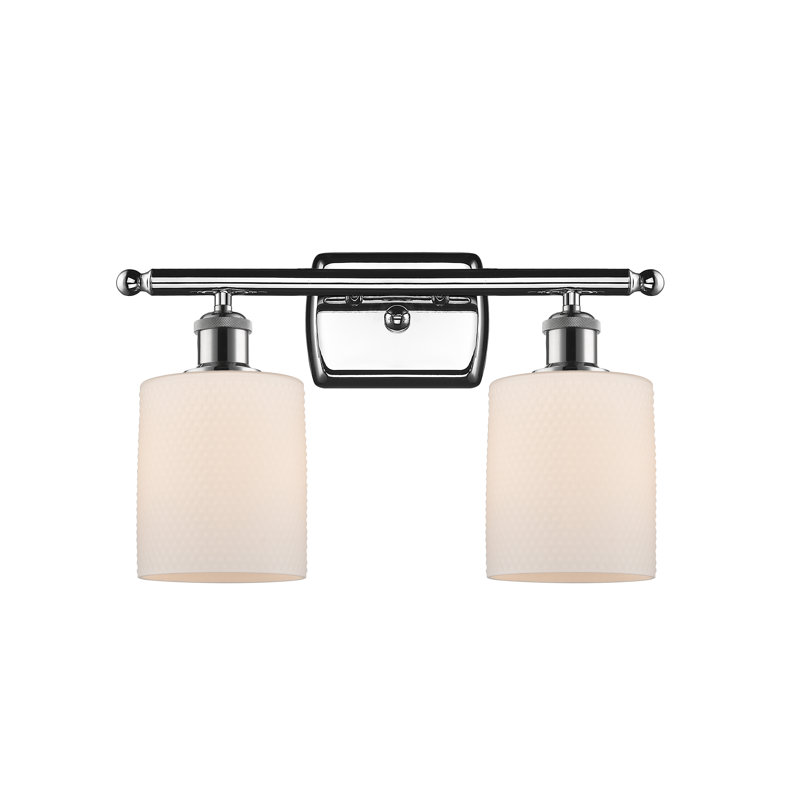Éclairage pour salle de bain à intensité variable 2 lumières Leilani, Chrome poli, Blanc mat, Ampoule non incluse