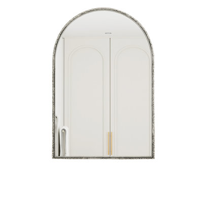 Arched Mirror,Wall Mirror for Bathroom,Vanity Mirror or Wall Decor Arch Mirror for LivingRoom Bedroom Entryway,Silver