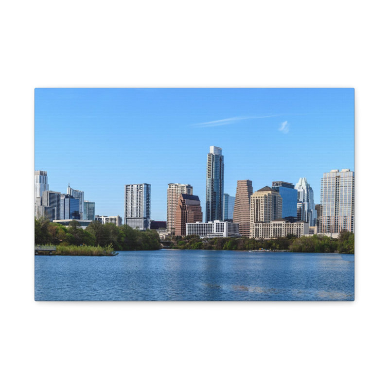«Austin Daytime Skyline», toile d'art à couper le souffle, paysage urbain époustouflant, H 24 po x l 30 po