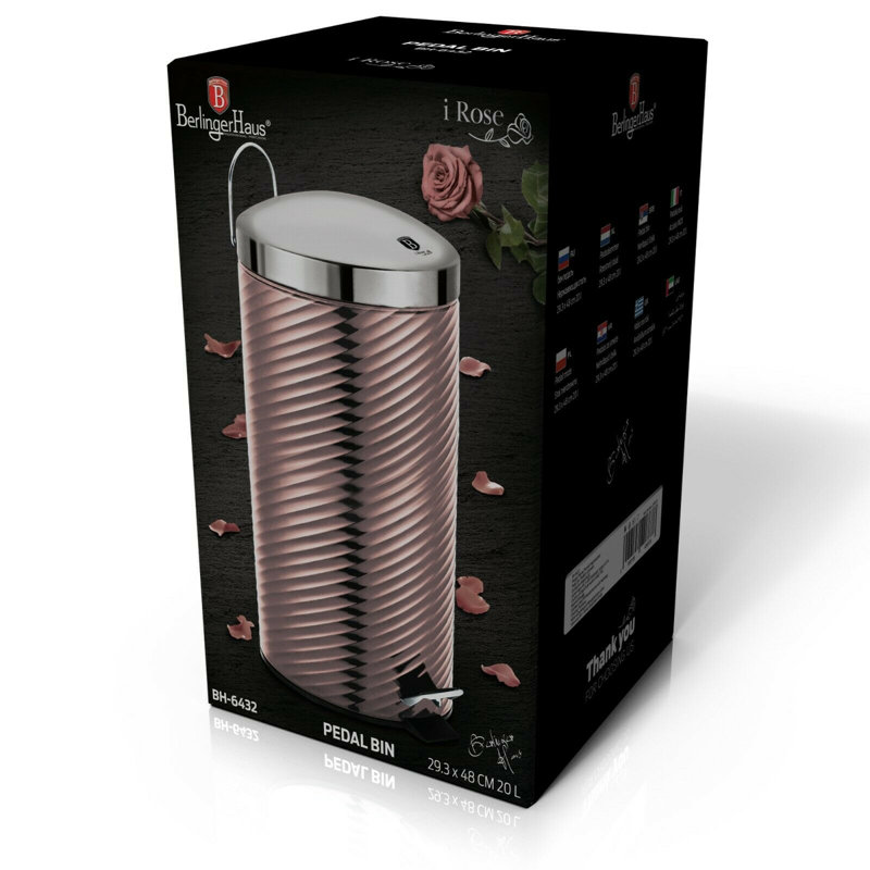 Steel Step On Kitchen Trash Can - 75.71L, 20 Litres, Rose Gold