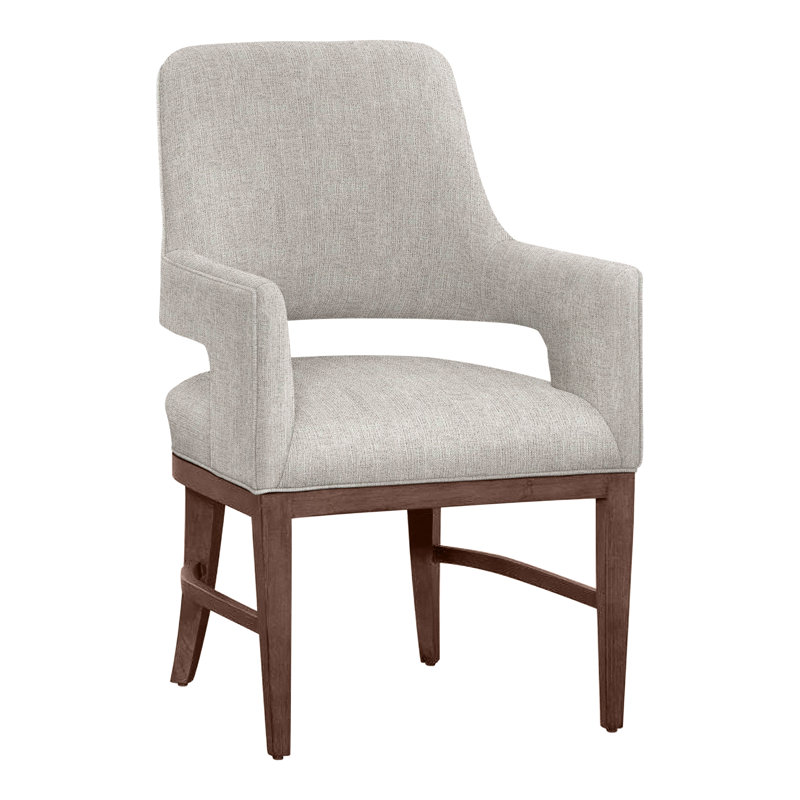 Chaise avec accoudoirs Josie, Noyer, Lin 3156