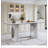 0.47" Thick Sintered Stone Composite Tempered Glass Top Rectangular Dining Table