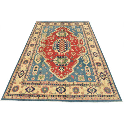 One-of-a-Kind Rectangle 8'11" X 11'10" New Age Wool Area Rug in Red/Blue/Brown