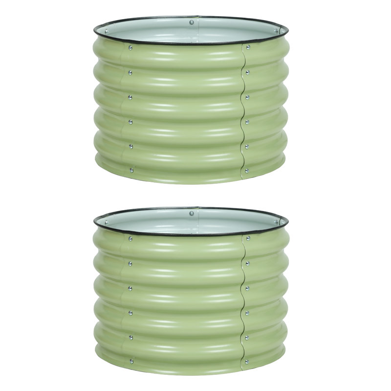 Ensemble de lit de jardin surélevé en métal 16,7 po Muffin, Vert