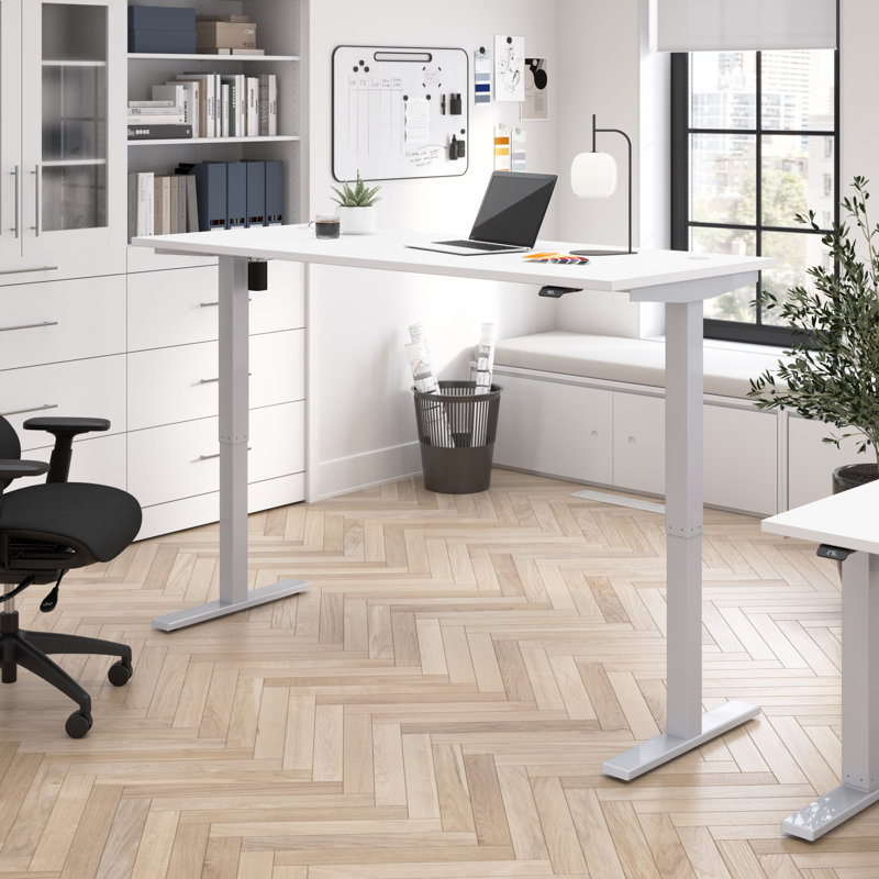 Bureau pour travailler debout à hauteur réglable, Blanc, l 71,02 po x P 29,37 po
