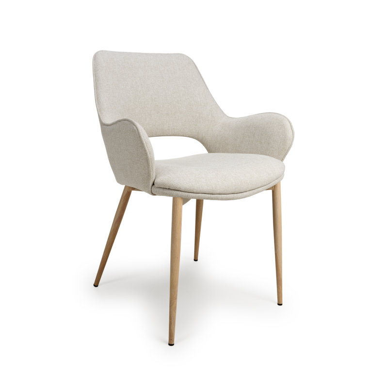 Asenath 49cm H Polyester Upholstered Armchair, Natural