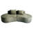 94.5'' Upholstered Modern Modular Compression Sofas Couch Green-1932707444