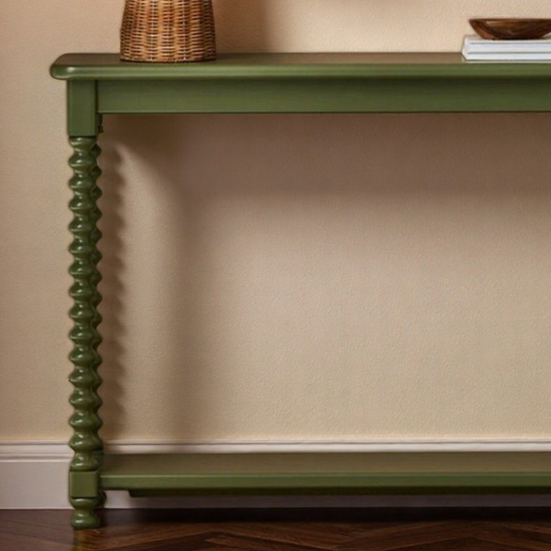 Vintage Entryway Table, 35.43" H x 47.24" W x 13.78" D, Olive Green
