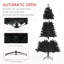 Arbre de Noël artificiel de 6 pi de hauteur, arbre de Noël non éclairé avec 1000 pointes de branches, ouverture automatique, base en acier, décoration des Fêtes pour bureau personnel, noir