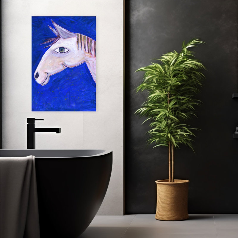 Art mural cheval fantaisiste blanc fantaisiste