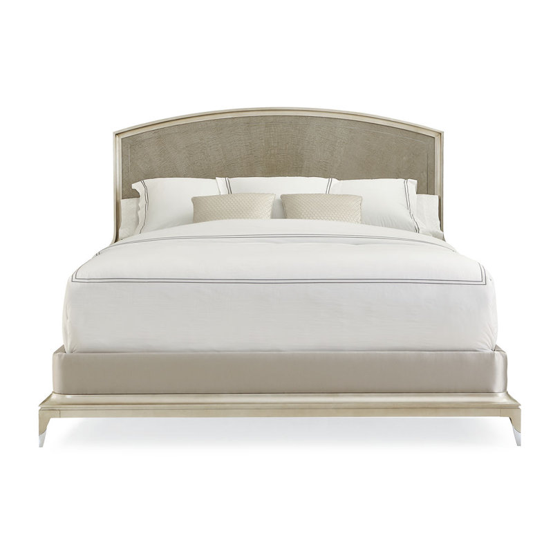 Upholstered Bed, Queen, Silver