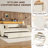 Twin Size Daybed with Trundle Bed, Upholstered Daybed with Charging Station and LED Lights, White-1109039267