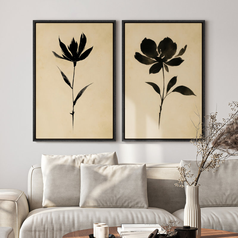Art mural encadré sur toile, rétro muraux abstraits pour chambre à coucher, H 36 po x l 24 po, Noir