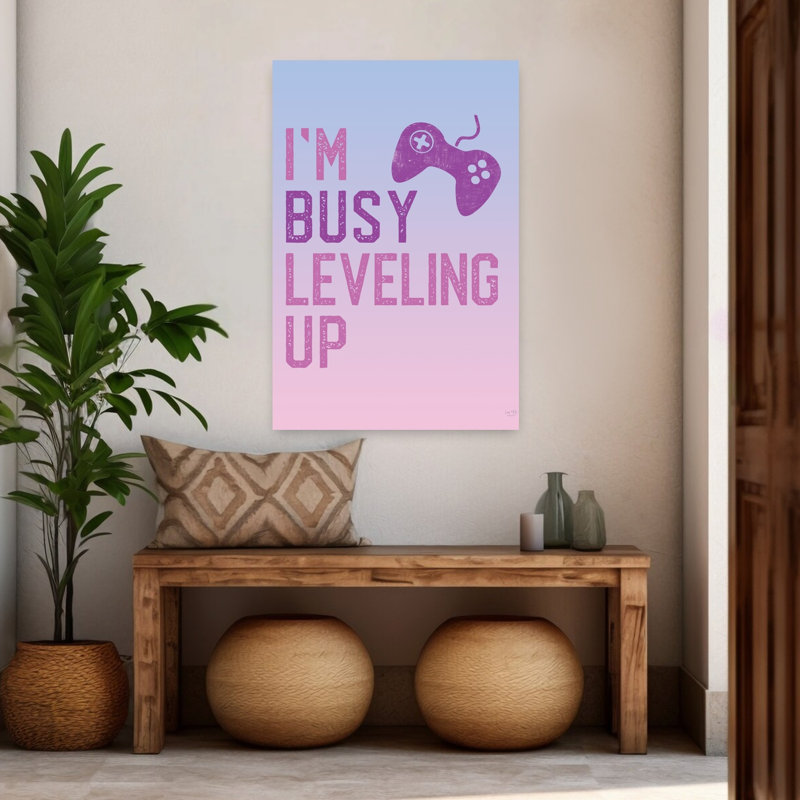 Girly I'm Busy Leveling Up, art contemporain abstrait, H 48 po x l 32 po