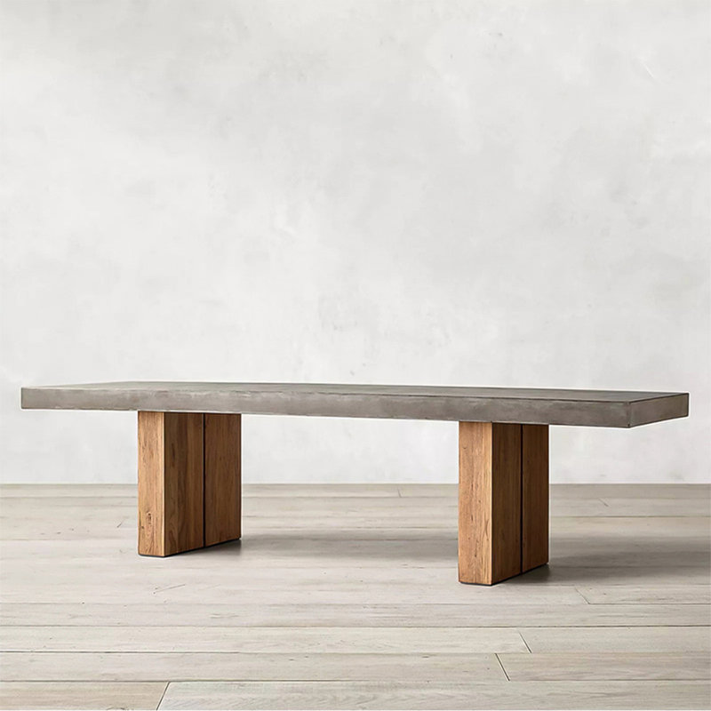 Brown Rectangular Solid Dining Table For Dining Room/Kitchen, 29.53"H x 96.46"L x 27.56"W