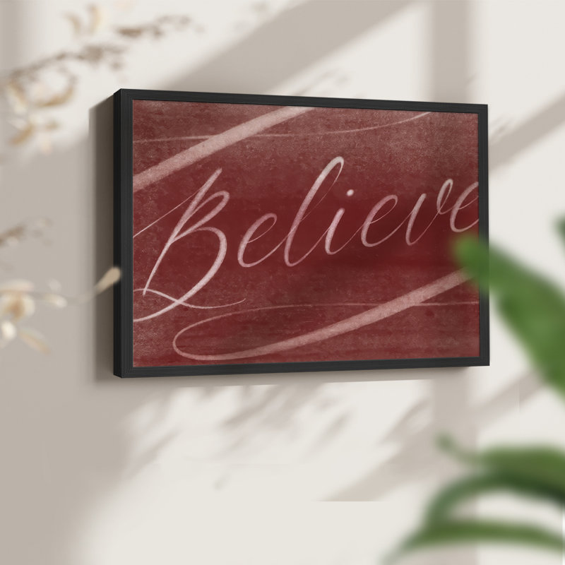 Believe -Framed Print - Restickable, 8" H x 10" W, Black