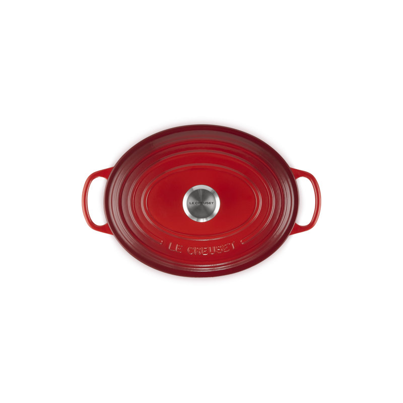 Le Creuset Enameled Cast Iron Oval Dutch Oven with Lid, Cerise, 2.75 quarts