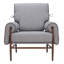 Fauteuil rembourré 34 po gris et brun