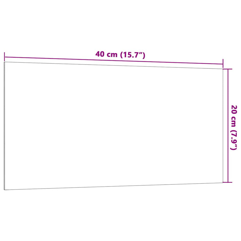 Wall-Mounted Magnetic Board Tempered Glass, 20cm H x 40cm W, Black