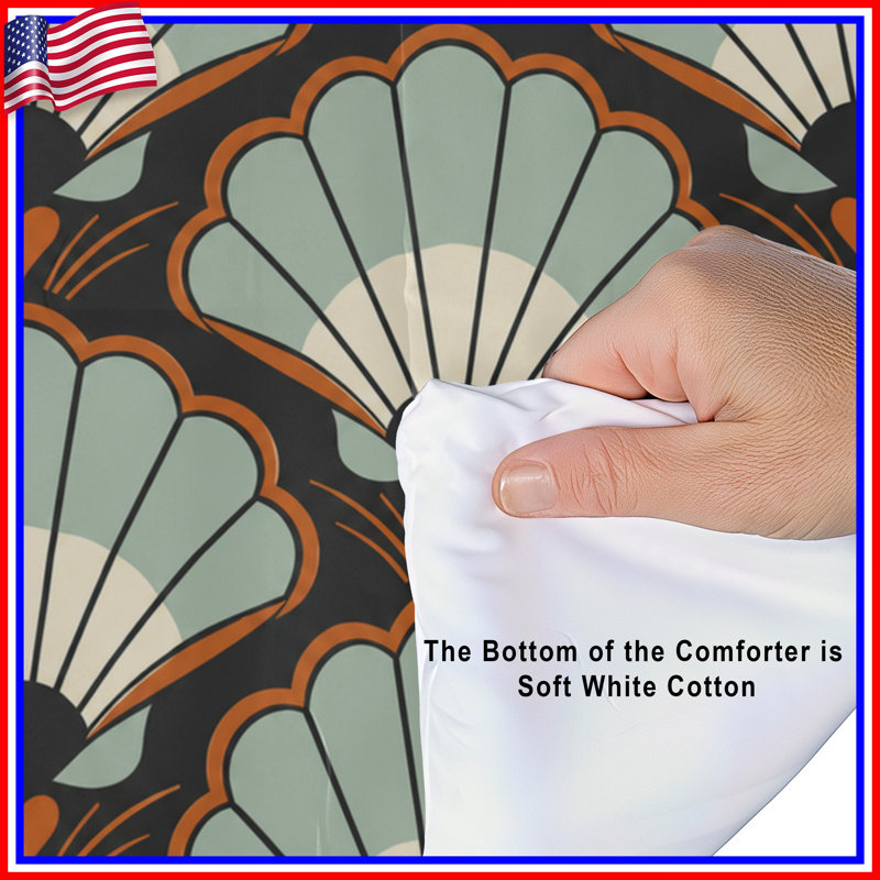Art Deco Shells Comforter, King