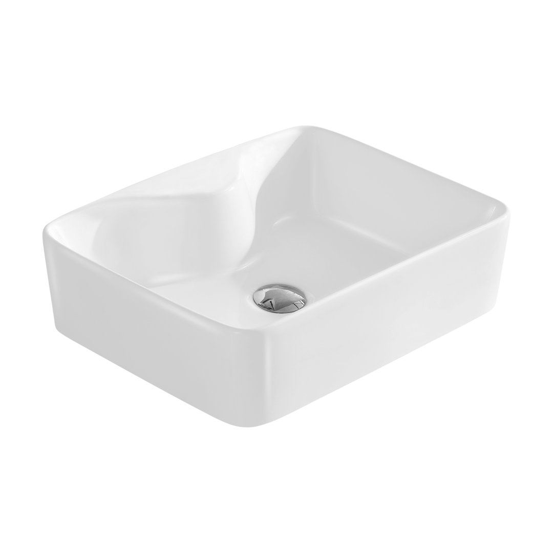 Modern Ceramic Square Vessel Bathroom Sink Fine Fixtures