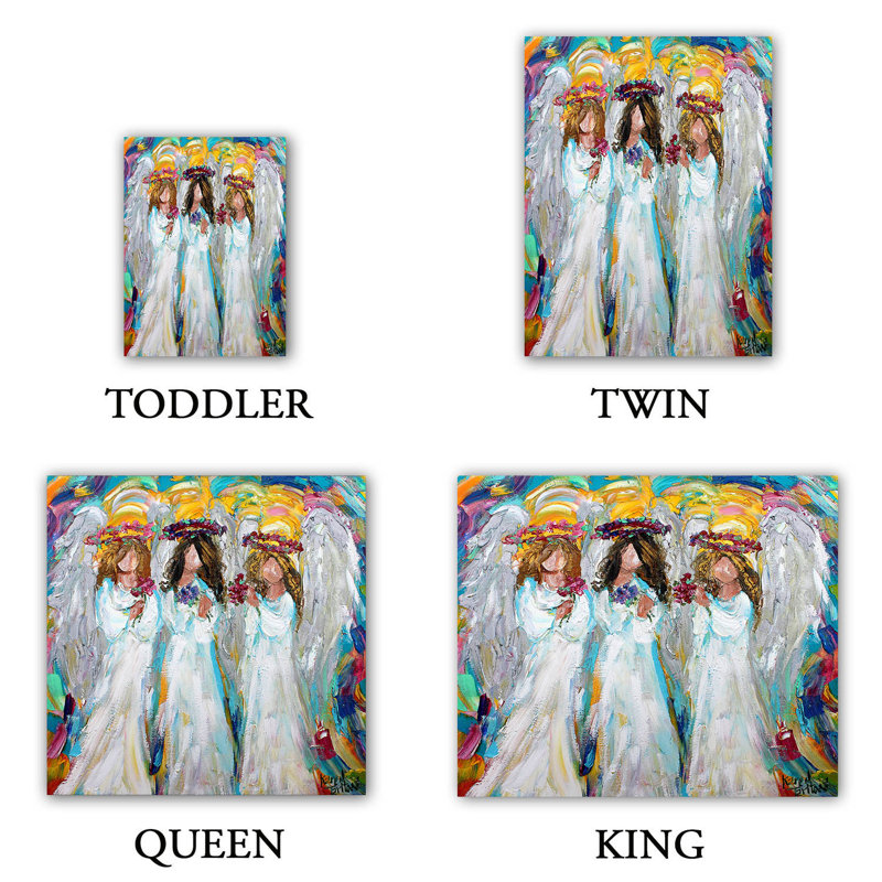 Ensemble de housse de couette en microfibre DiaNoche par Karen Tarlton - Three Spring Angels