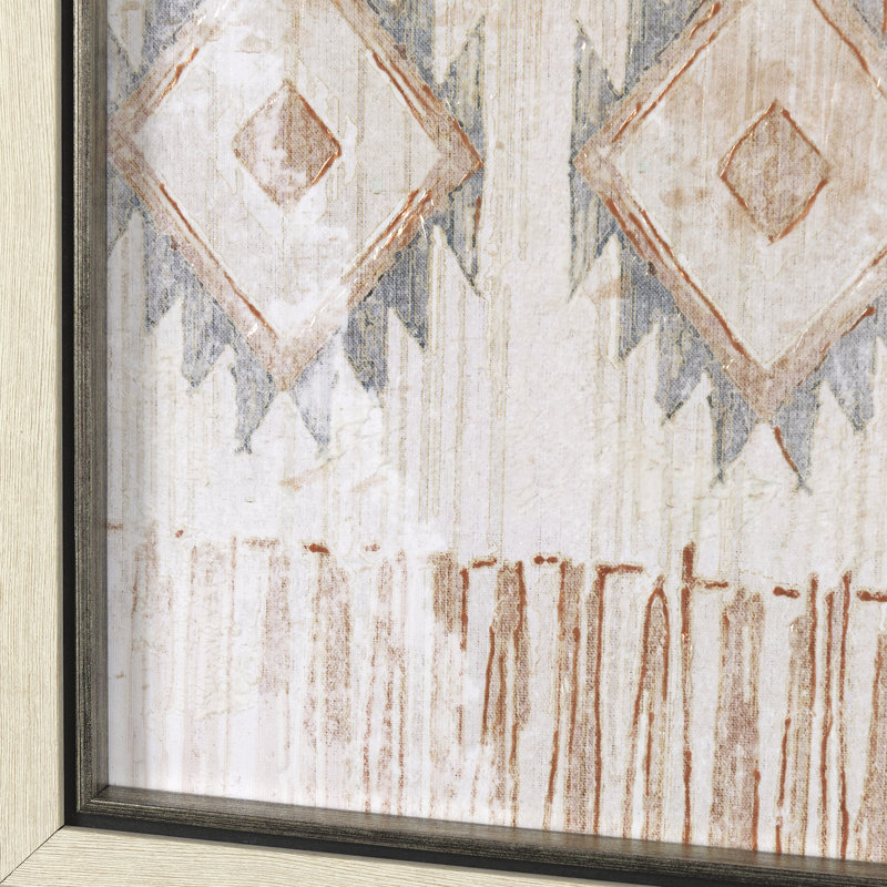 Aztec I a Hand Embelished Textured Framed Art Print