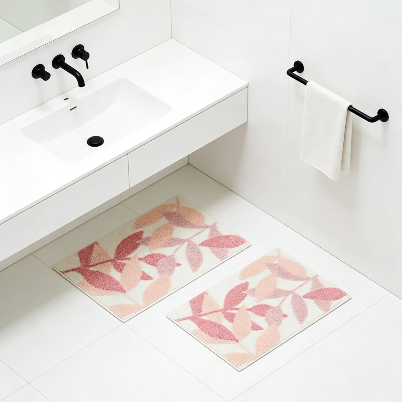 Ensemble de tapis de bain antidérapant, tapis de bain en microfibre moelleuse absorbante avec envers en TPR, tapis de salle de bain lavable à la machine pour la douche et l'intérieur
