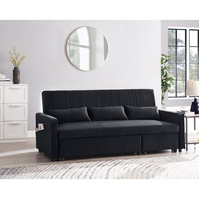 Aamyah 3 Seater Velvet Sofa Bed