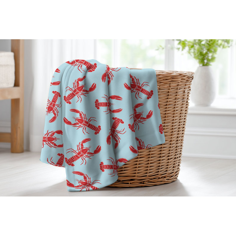 Couverture en velours de velours de viscose Lobster, Bleu, L 60 po x l 50 po