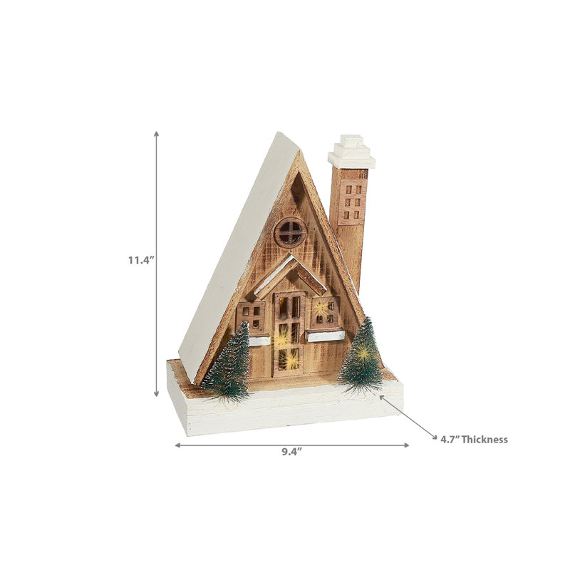 Chalet à DEL en bois naturel