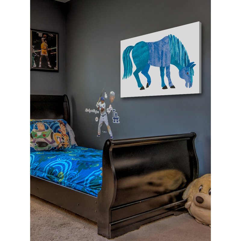 Blue Horse by Eric Carle - Painting on Canvas, 41cm H x 61cm W