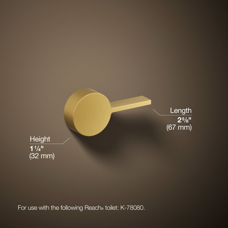 Reach Left-Hand Trip Lever, Vibrant Brushed Moderne Brass