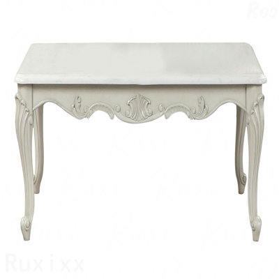 Table basse en bois de style traditionnel avec finition argentée