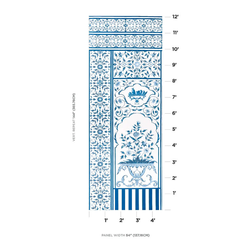 Schumacher x Marie-Anne Oudejans Mughal Garden Panel A