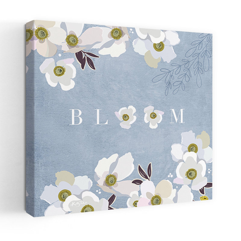 Bloom, art floral printanier contemporain, H 18 po x l 18 po