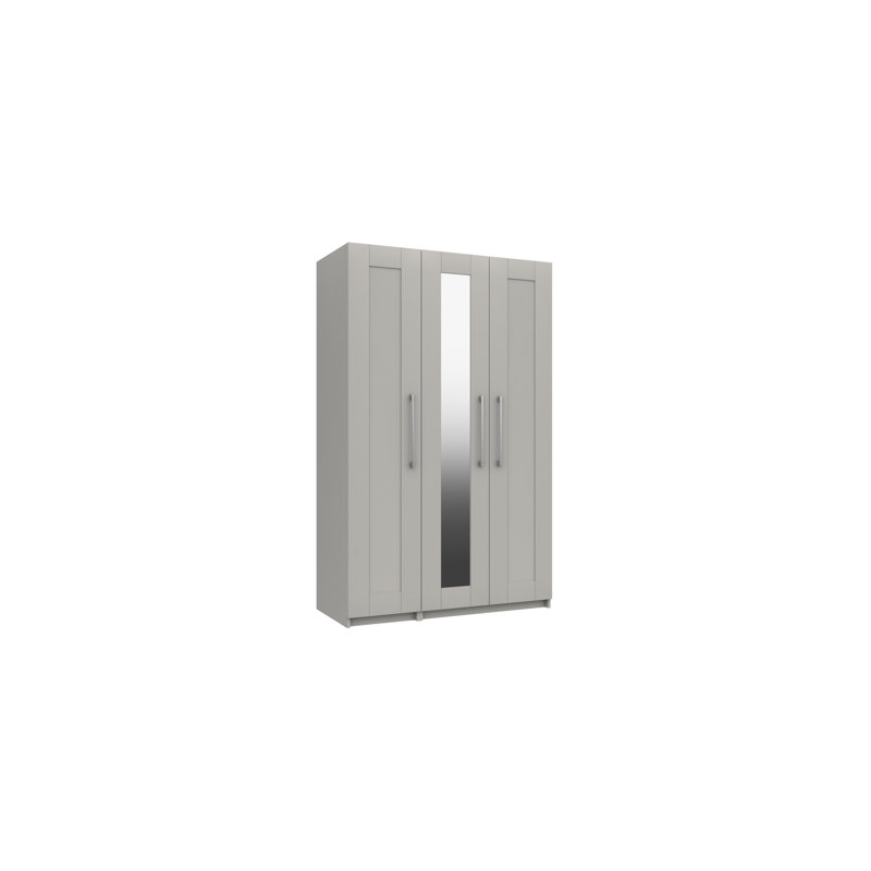 Niemeyer 3 Door Manufactured Wood Wardrobe, Light Grey