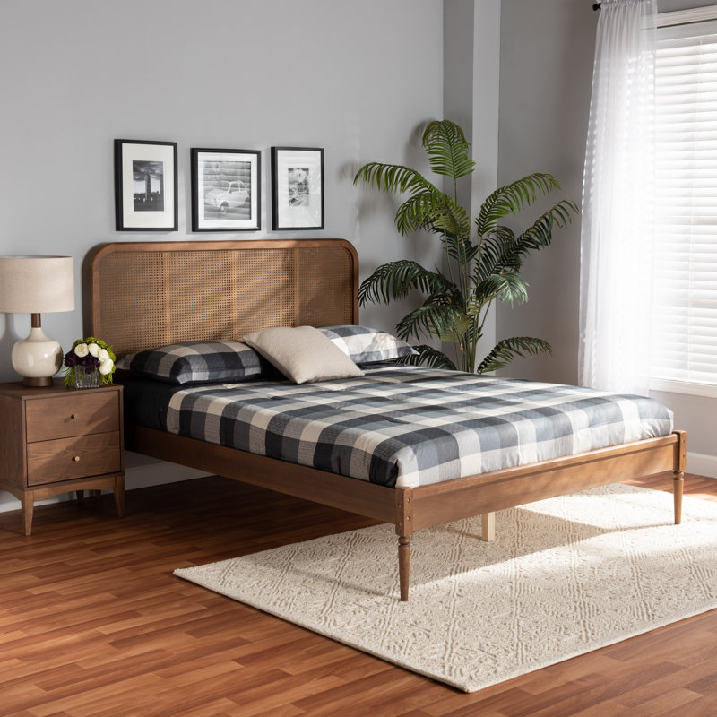 Borghildur Platform Bed, Walnut, King