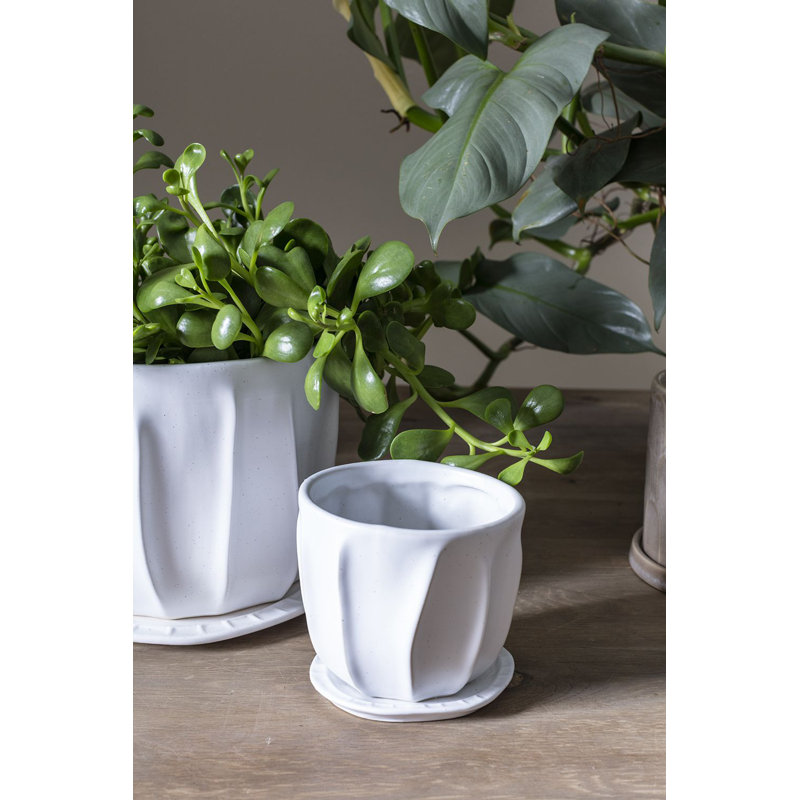 Gusnel Handmade Ceramic Pot Planter, 4.25" H x 4.75" W x 4.75" D