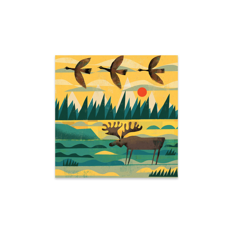 «A Moose And Three Goose» sur plastique / acrylique par Gareth Lucas