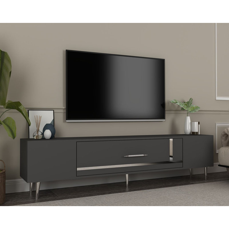 Olivia Unfinished TV Stand, 150cm, Grey/Silver