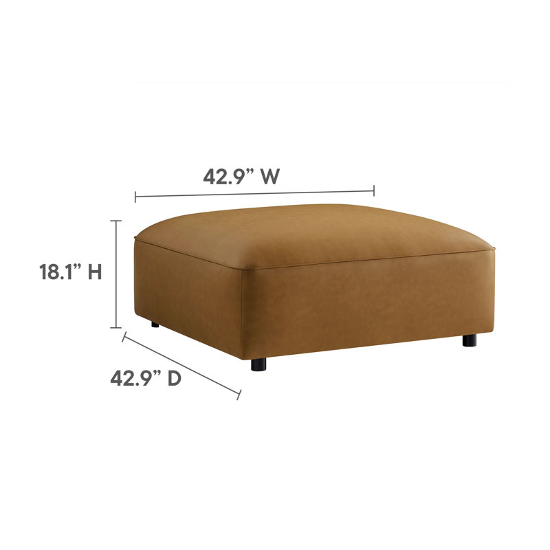 Auren Camel Faux Leather Six-Piece Modular Sofa with Wood Frame