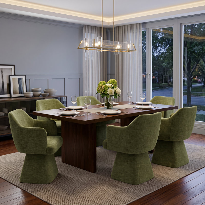 Chaise pivotante en tonneau avec accoudoirs, Vert