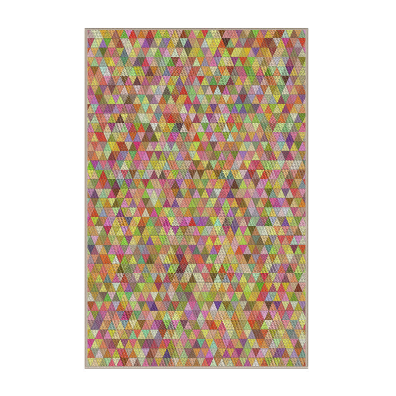 Tapis rouge/bleu/vert tissé à la machine, Rectangle 2 pi x 3 pi