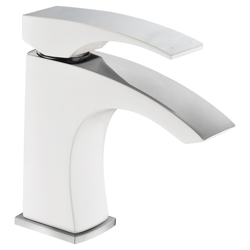 Robinet de salle de bain à un trou Galatina, Blanc / chrome poli