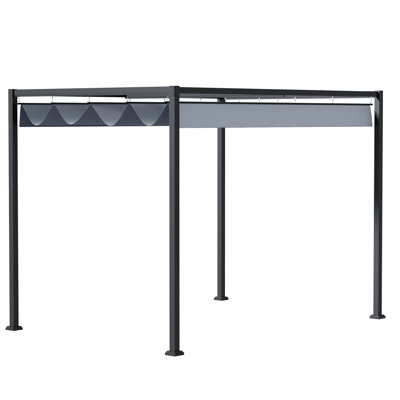 Patio Pergola with Retractable Canopy,