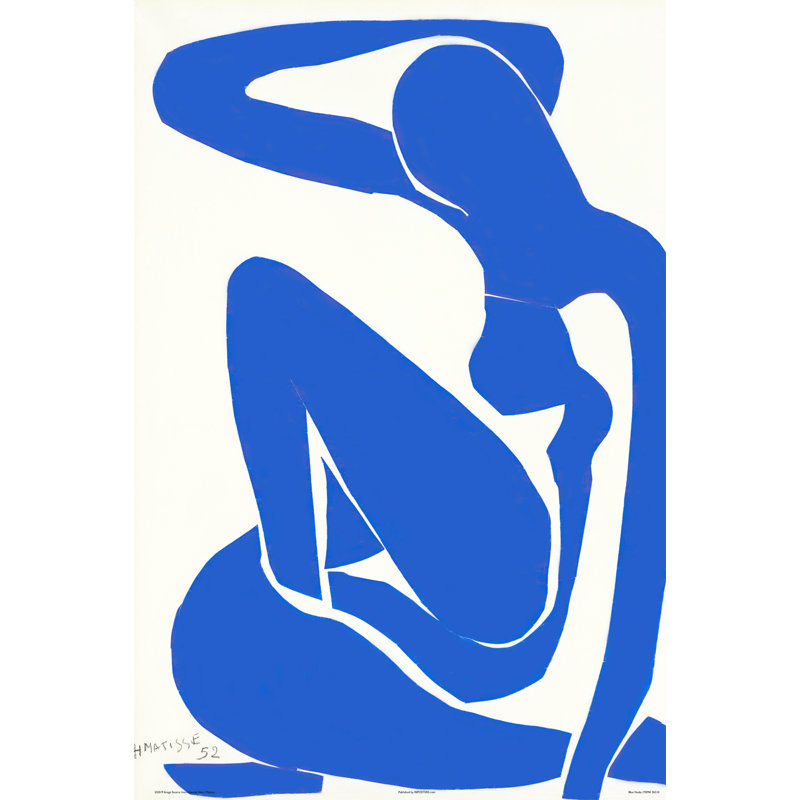 Bleu nu I (assis) 1912 - Impression sur papier, Affiche plate, H 36 po x l 24 po x P 0,05 po