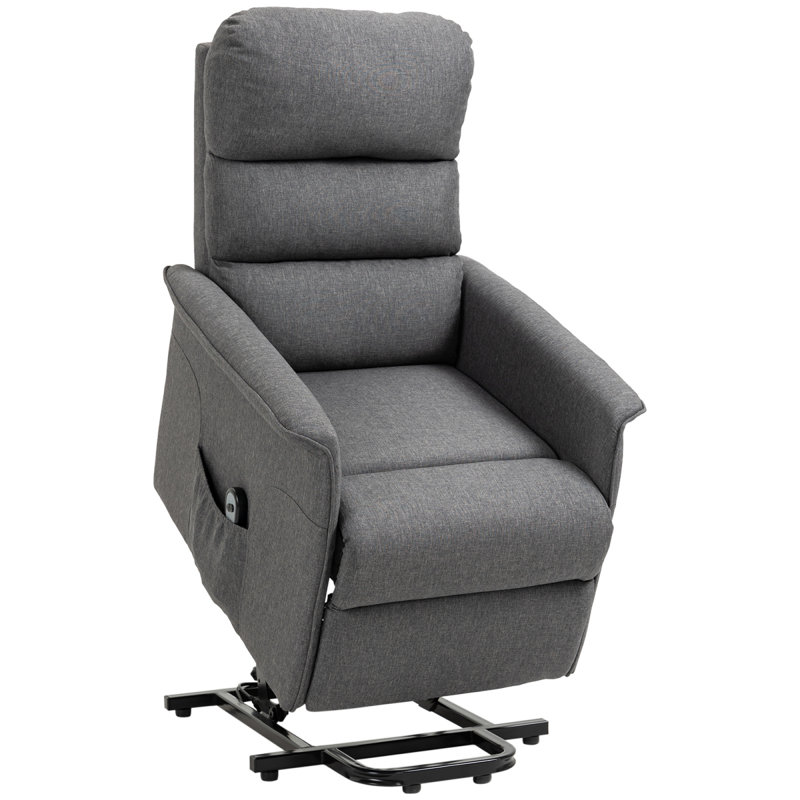 Forester Lift Assist Power Recliner, Gray Linen Blend